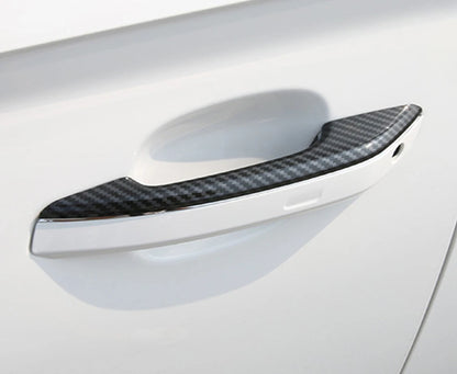 Carbon Fiber Half Pack Door Handle Lid Cover Trim for Audi Q5 (2018-2022) 4 x pcs