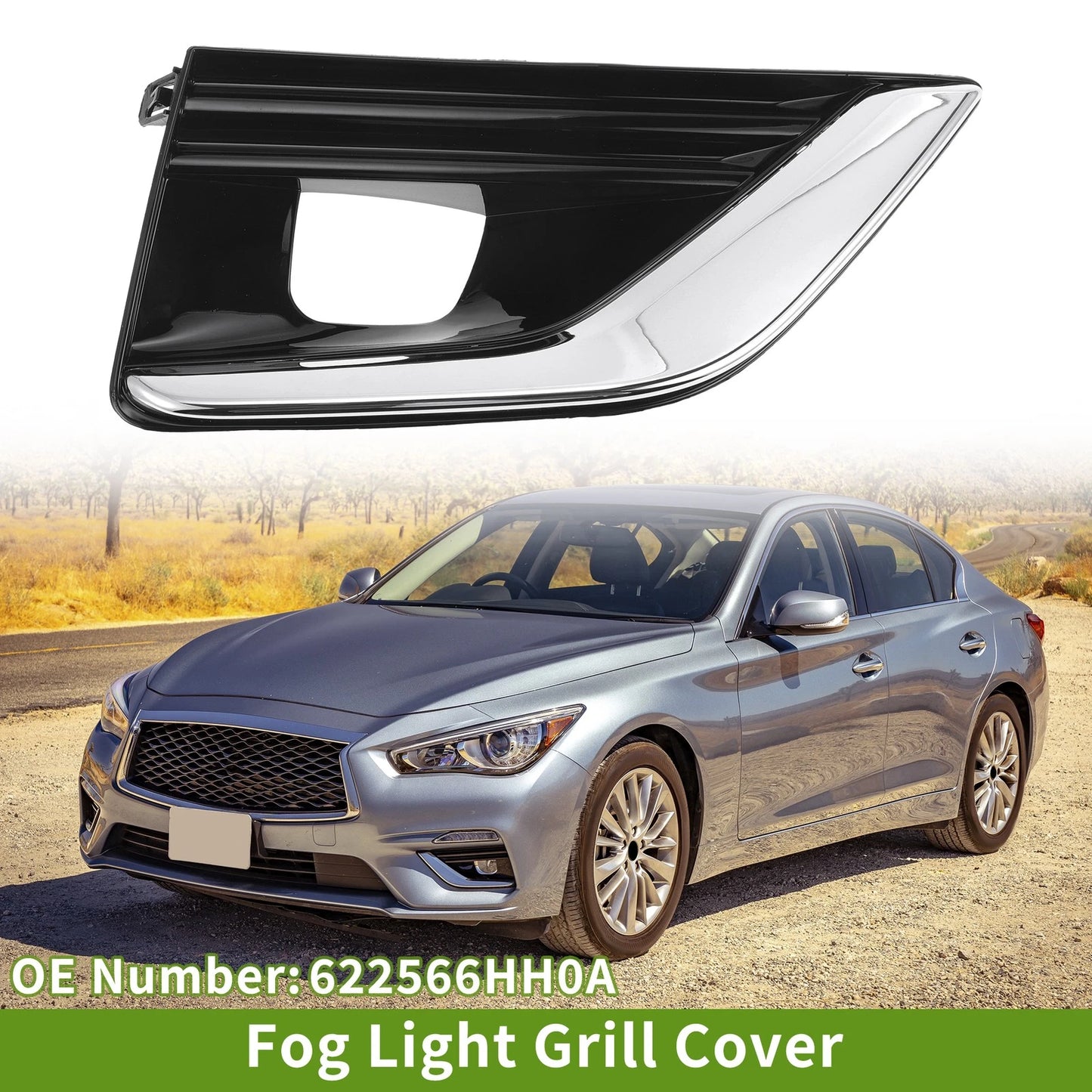 Front Right Fog Light Grill for Infiniti Q50 (2018 - 2020)