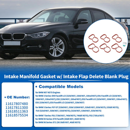 Intake Manifold Gasket w/ Flap Delete Plug for BMW