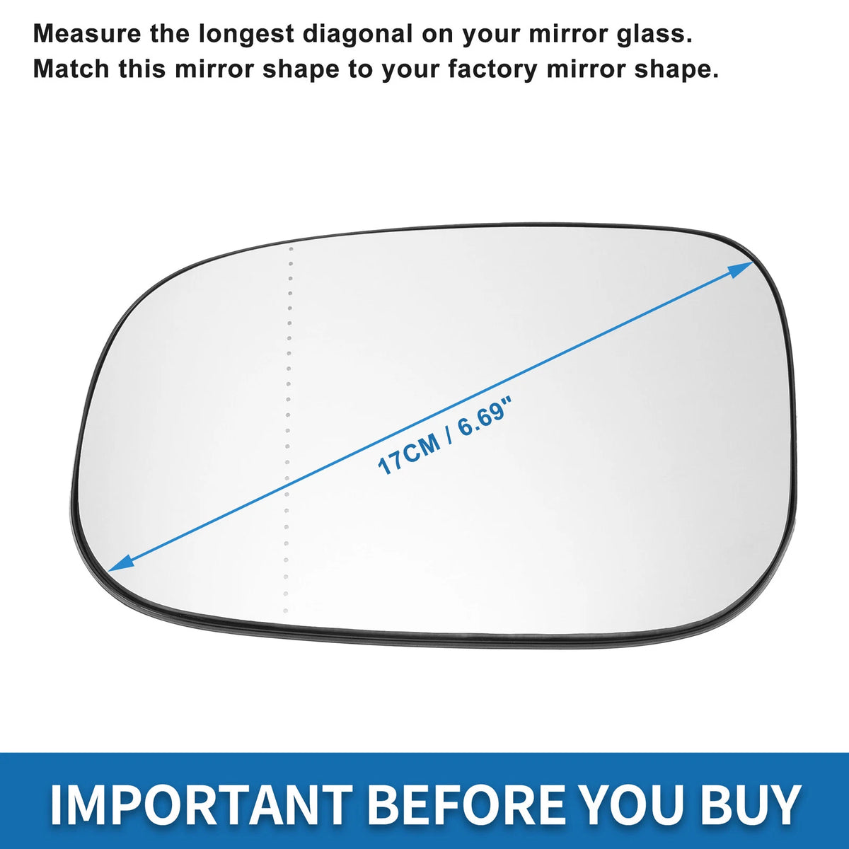 Heated Left Side Mirror Glass for Volvo C30 C70 S40 S60 V50 V70 (2001-2010)
