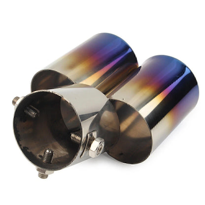 Universal Dual Bent Steel Rear Exhaust Pipe Tail Muffler Tip for Car