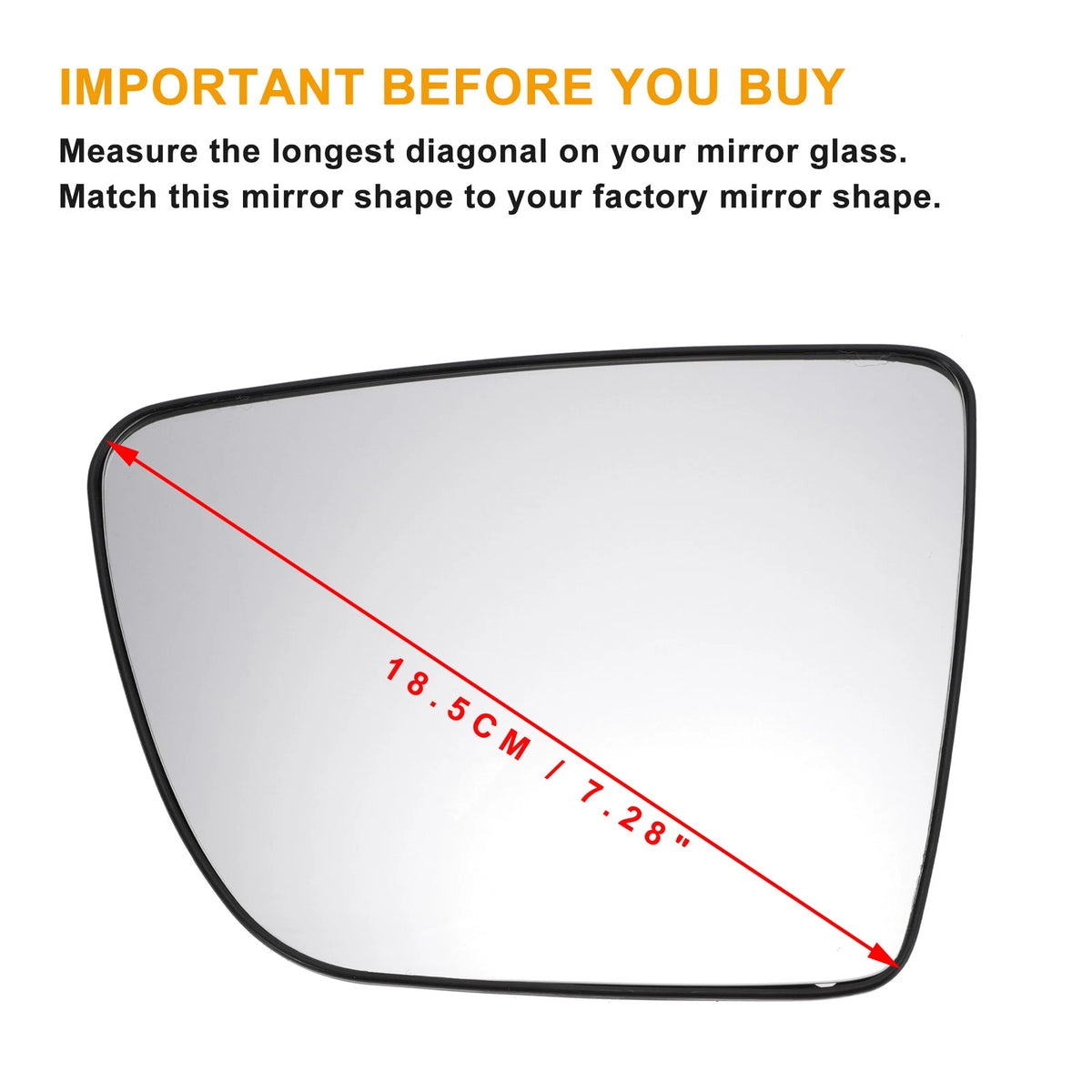 Left Side White Mirror Glass w/ Back Non-Heated for KIA Venga (2009-2020)