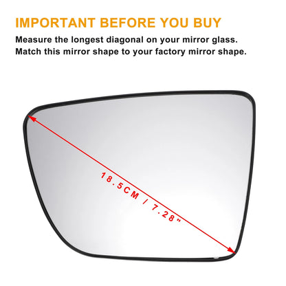 Left Side White Mirror Glass w/ Back Non-Heated for KIA Venga (2009-2020)