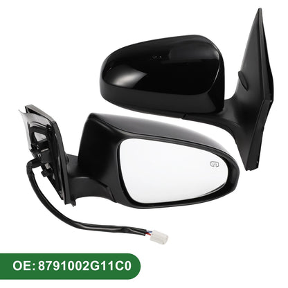 Right Door Mirror for Toyota Corolla Manual Folding Gloss Black (2014-2019)