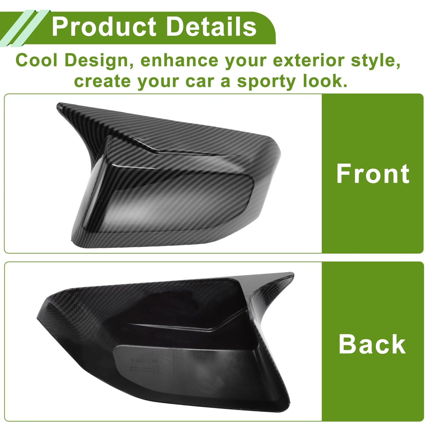 1 Pair Mirror Cover Cap Replacement Black for Chevrolet Colorado (2023-2025)