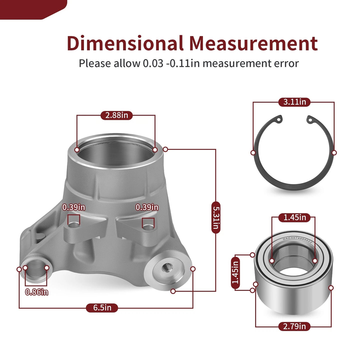 2 x Rear Wheel Bearing Carrier for Polaris Sportsman 500 HO (2008–2013)