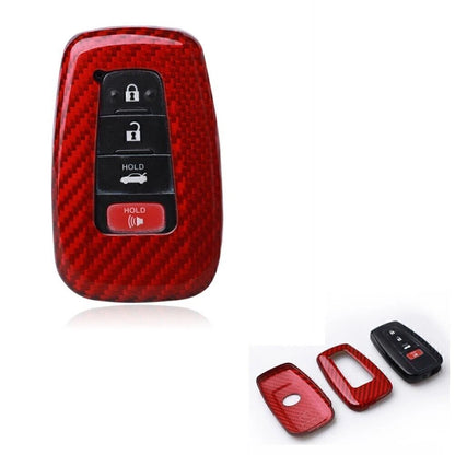 Red Carbon Fiber Smart Key Case Cover for Toyota C-HR (2016-2019)