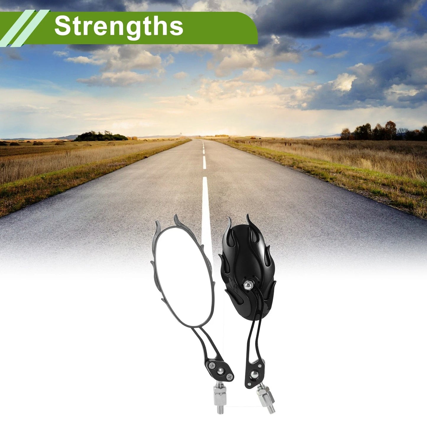 M8/M10 Oval Shape Rear View Mirrors for Motorcycle