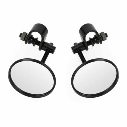 3" Round Motorcycle Mirror with Handlebar Clamp Black for Cafe Racer (2020-2023)