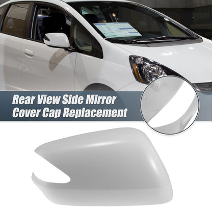 Right Side Car Mirror Cover Cap Replacement White for Honda Fit (2009-2013)