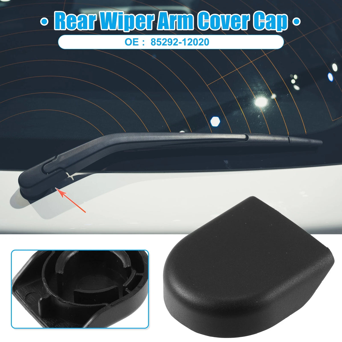 Car Rear Windshield Wiper Arm Nut Cover Caps for Toyota RAV4 (2013-2023)