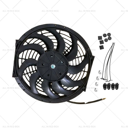 12" Universal Push Pull Radiator Fan for Engine Bay Cooling - Black (All Years)