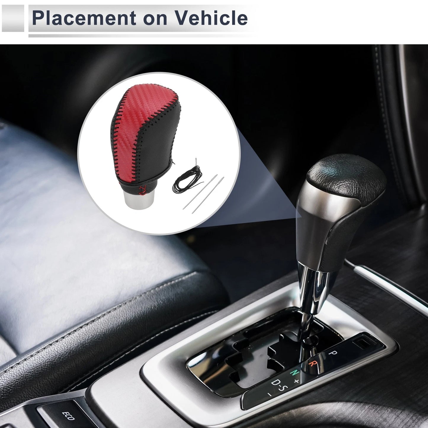 Red Carbon Fiber Gear Shift Knob Cover for Toyota Camry (2019-2022)