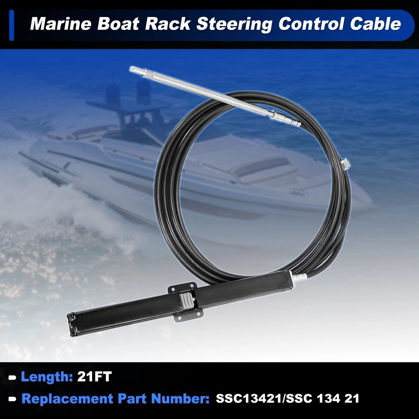 Steering Control Cable 21 Ft Marine Boat Rack for Marine Boat
