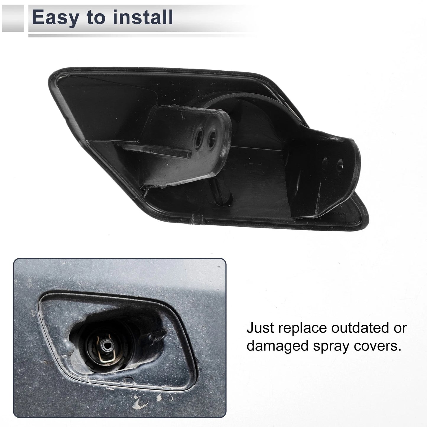 Front Left Bumper Headlight Washer Nozzle Cover for BMW 320i (Unpainted)