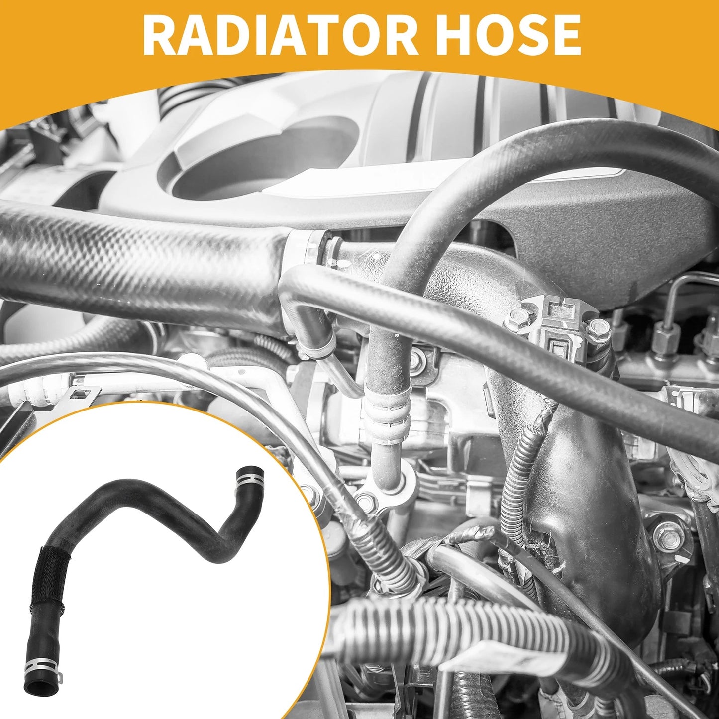 Radiator Hose for Ford Focus (2012-2022) Rubber Black
