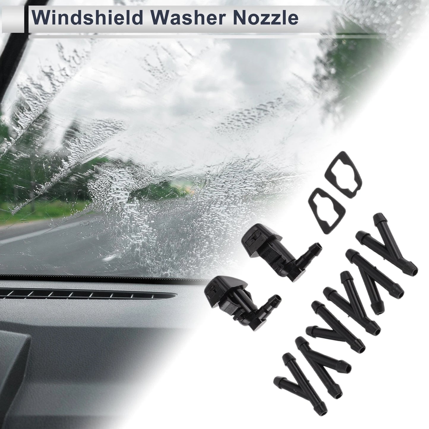 Washer Nozzle & 6 x Hose Connectors for Ford