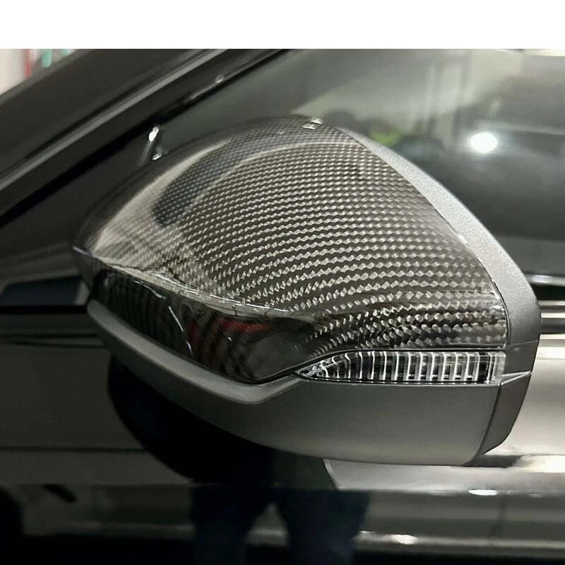Carbon Fiber Side Mirror Caps Replace for Audi A3 S3 RS3 8Y 20-23 w/ Lane Assist