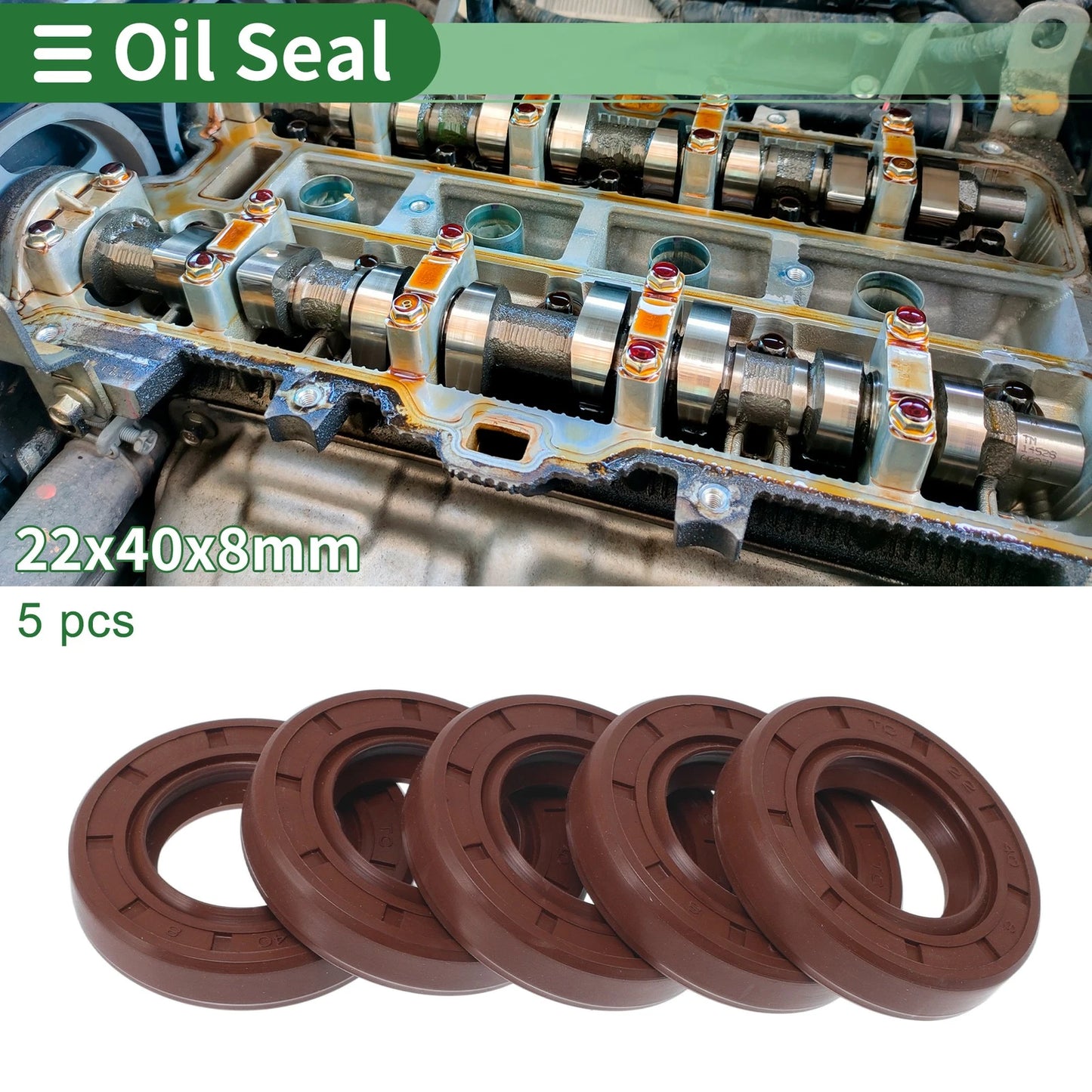 Oil Seal 22x40x8mm FKM Rubber Seal Ring for Rotary Shaft