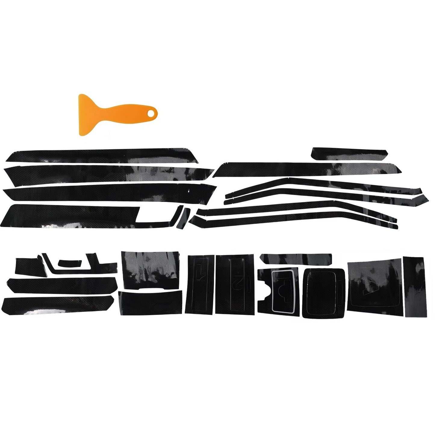 For-Class E W212 Carbon Fiber 5D Pattern Trim Decal for E-Class (2010–2016)