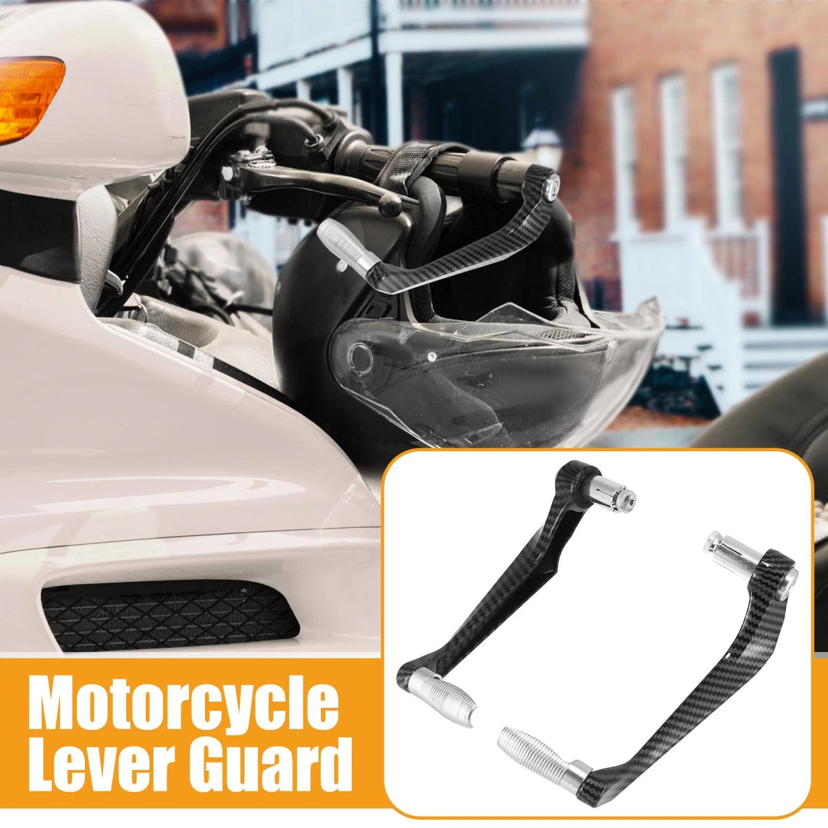 2 x Pair 7/8" Motorcycle Brake Clutch Lever Guard 22mm SilverTone for Universal
