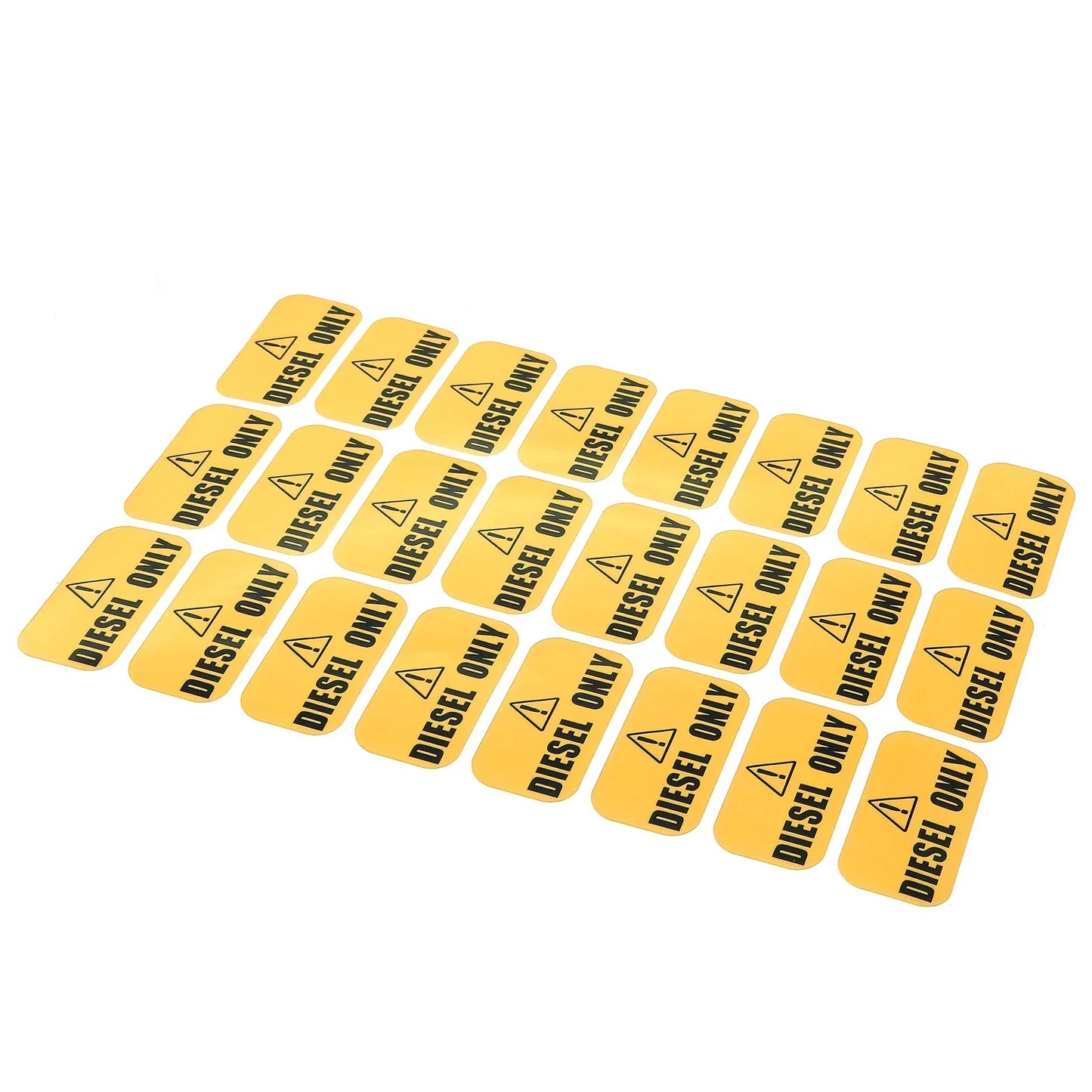 24-Pack Diesel Only Stickers, 1x2" Labels for Diesel Engines, Yellow/Black