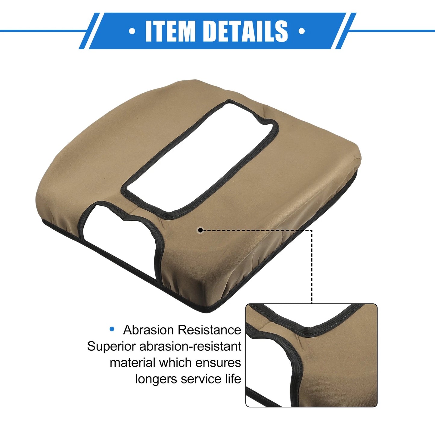 Armrest Protector Cover Pad Replacement for GMC Sierra Deep Brown (2014-2017)