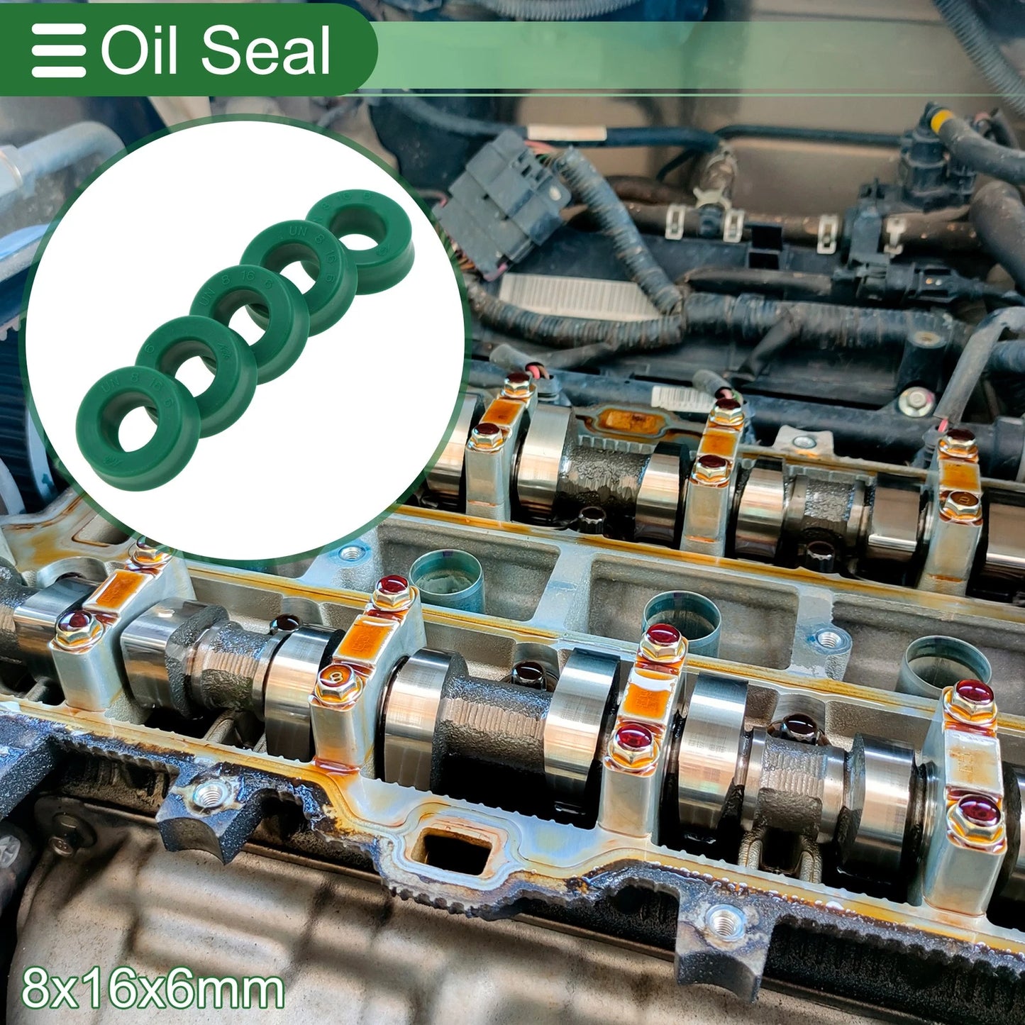 Oil Seal 8x16x6mm TPU Seal Ring Rotary Shaft for Universal 5 Pcs