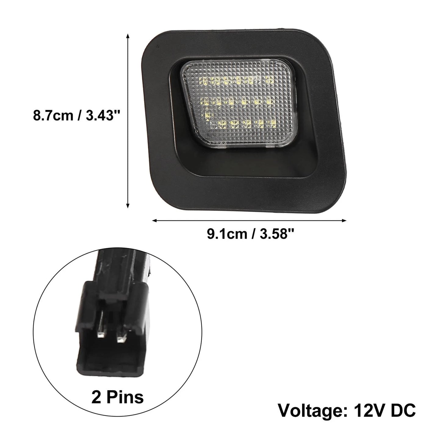 Pair LED License Plate Lamp Assembly for Dodge Ram 1500 2500 3500
