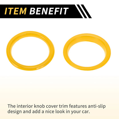AC Vent Dashboard Decoration Rings  Yellow for Jeep Wrangler JL (2018-2020)