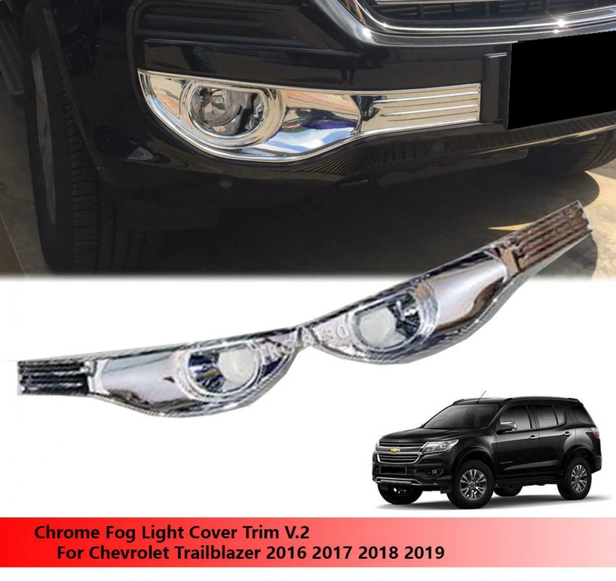 Chrome Fog Lamp Light Cover for Chevrolet Holden Trailblazer (2016-2019)