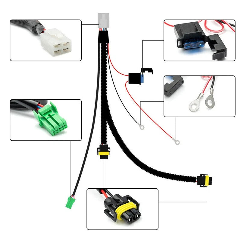 H11 H8 880 881 Fog Light Wiring Harness Switch Kit for Toyota Jeep