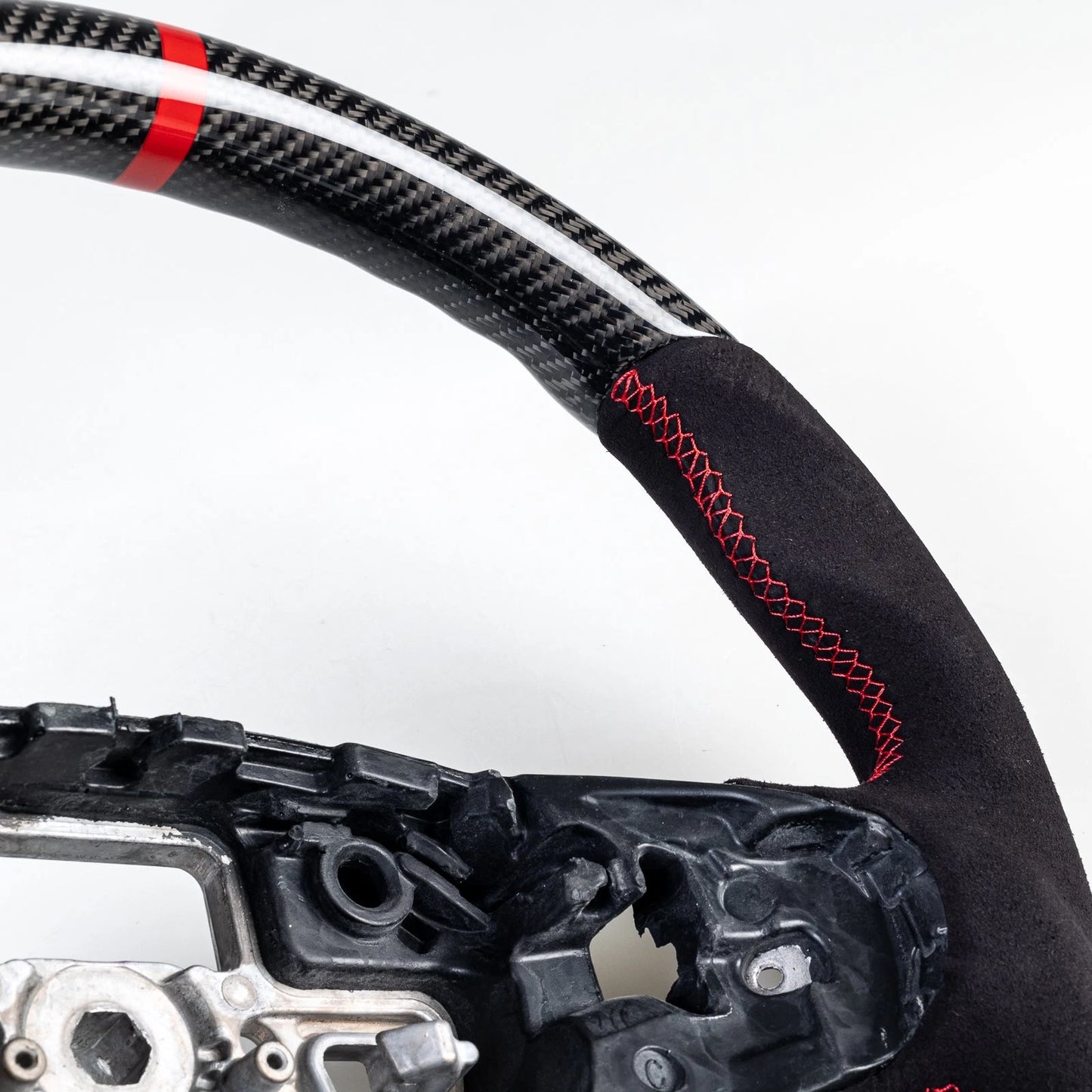 Steering Wheel Carbon Flat Bottom Suede for Ford Bronco Sport (2021-2024)