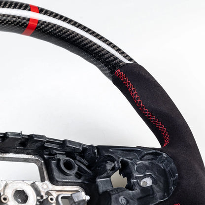 Steering Wheel Carbon Flat Bottom Suede for Ford Bronco Sport (2021-2024)