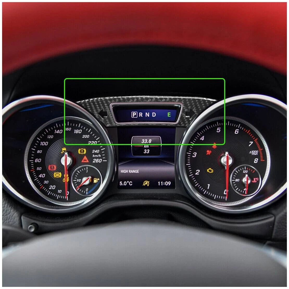 Carbon Fiber Speedometer Cover Trim for Mercedes Benz W463 (2013-2018)