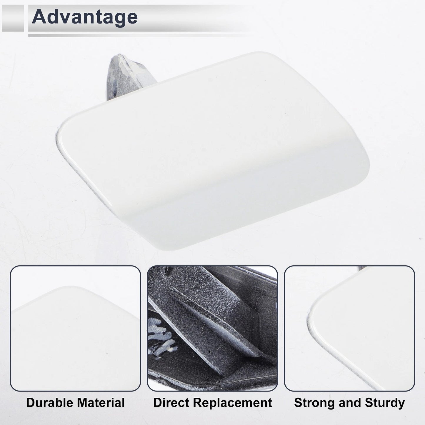 Front Right Side Bumper Headlight Washer Nozzle Cover Cap for BMW 320i White