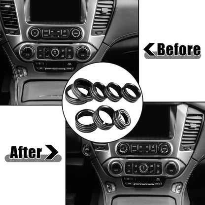 8 x AC Radio Knob Covers for Chevy Silverado & GMC Sierra (2014-2018)