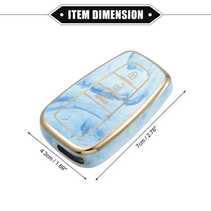 3 Button Smart Key Fob Cover Case for Toyota Prius (2006-2022) TPU Blue