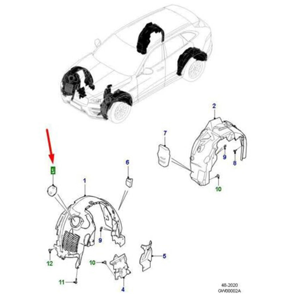 Front Wheelarch Closing Panel for Jaguar XF, F-Pace, XE (2016-2020)