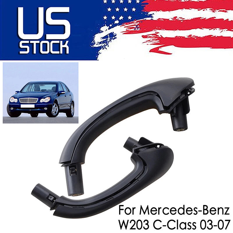 2 x Front Interior Door Handles Black for Mercedes Benz W203 C-Class (2001-2007)