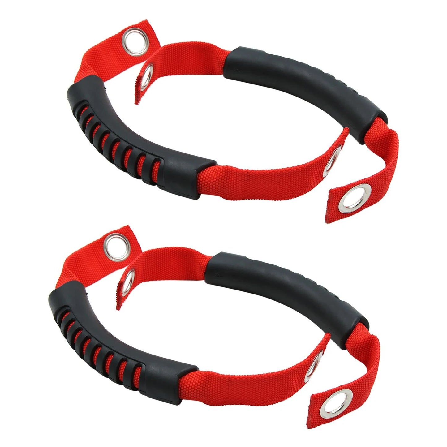 4 x Red Rear Seat Grab Handle Grips for Jeep Wrangler (2007-2018)