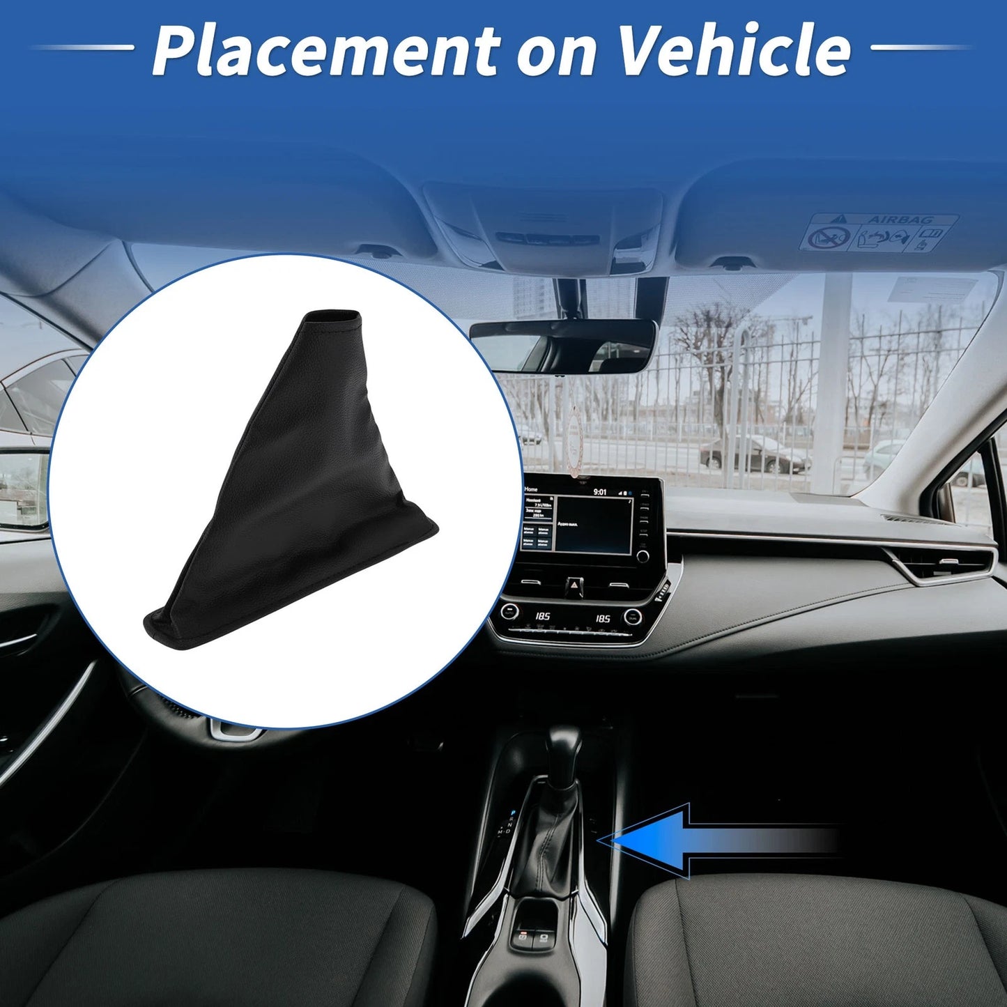 Gear Shift Stick Gaiter Faux Leather Black for Toyota Corolla (07–13)