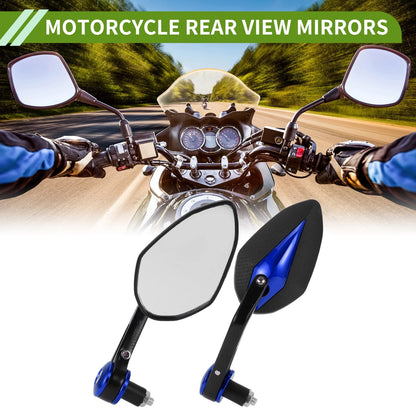 M8 / 1 Set / Rear View Mirrors Prismatic Shape Black Blue for M8 Motorcycle