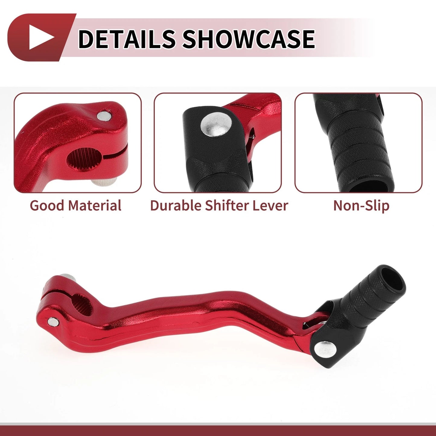 Folding Gear Shifter Lever Red Lever Black Head for Bosuer M4