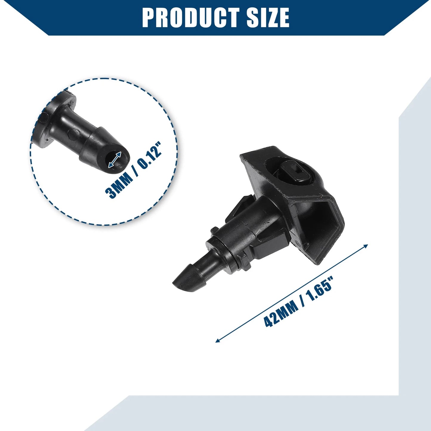 Windshield Washer Nozzles for Nissan (2013-2018) Front Pair Black