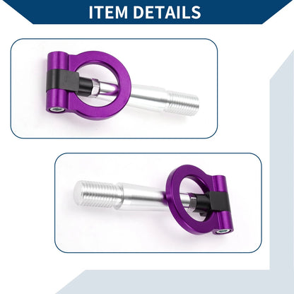 Metal Tow Hook Ring for Mitsubishi Lancer Evolution 23.5cm Purple