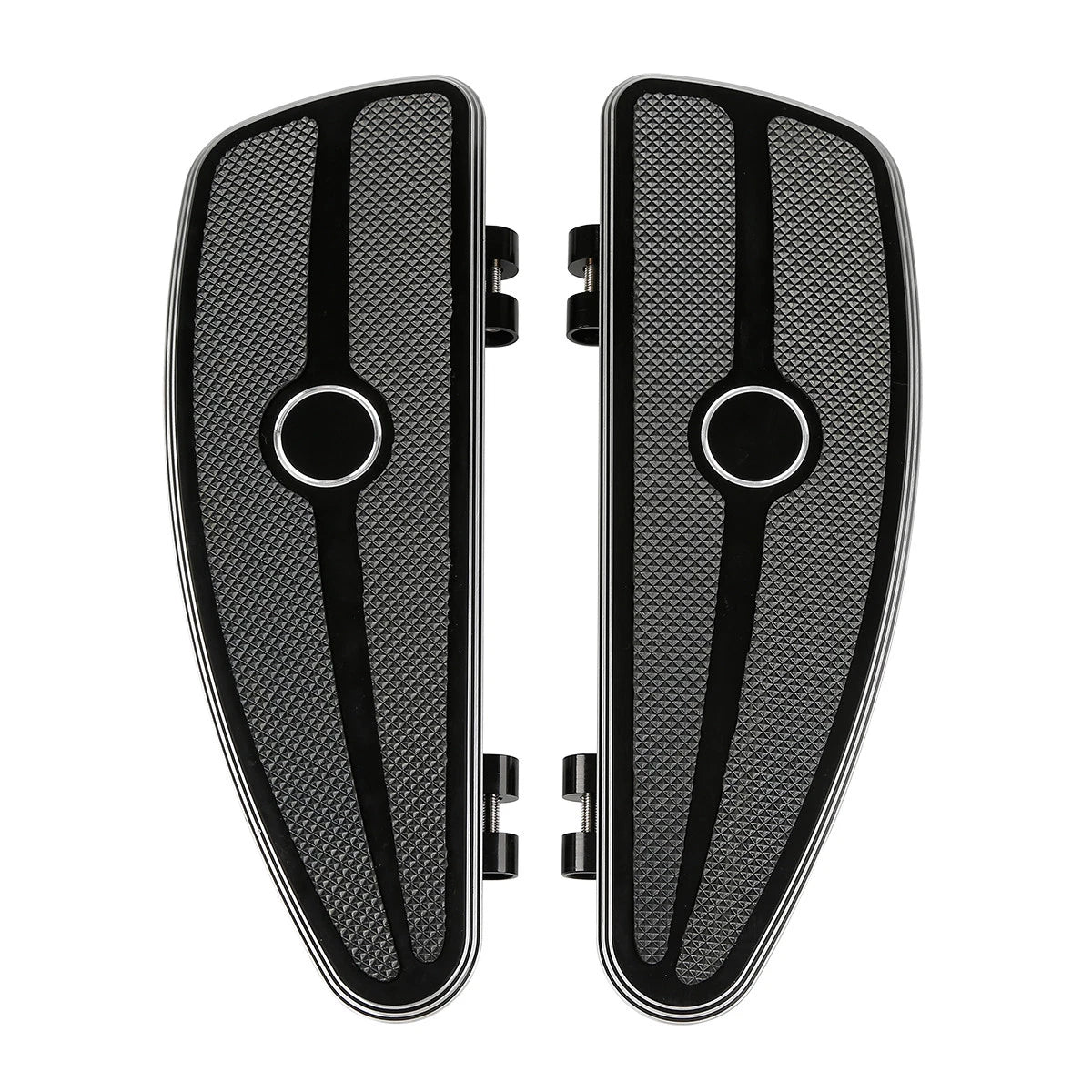 Black Half-Shield Rider Floorboards Mount Bracket for Harley Touring (2014-24)