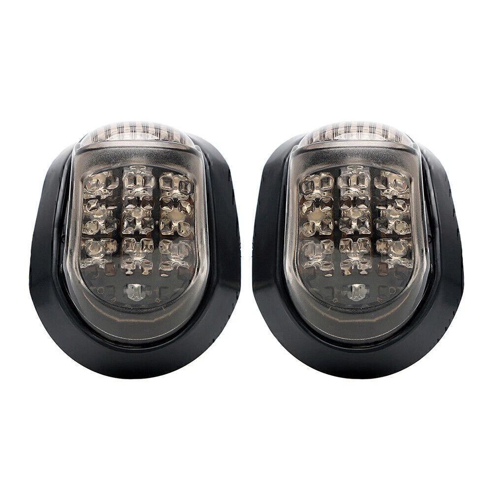 Amber LED Flush Mount Turn Signal Lights for Universal Motorcycle