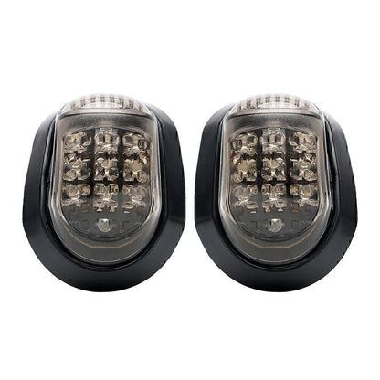 Amber LED Flush Mount Turn Signal Lights for Universal Motorcycle