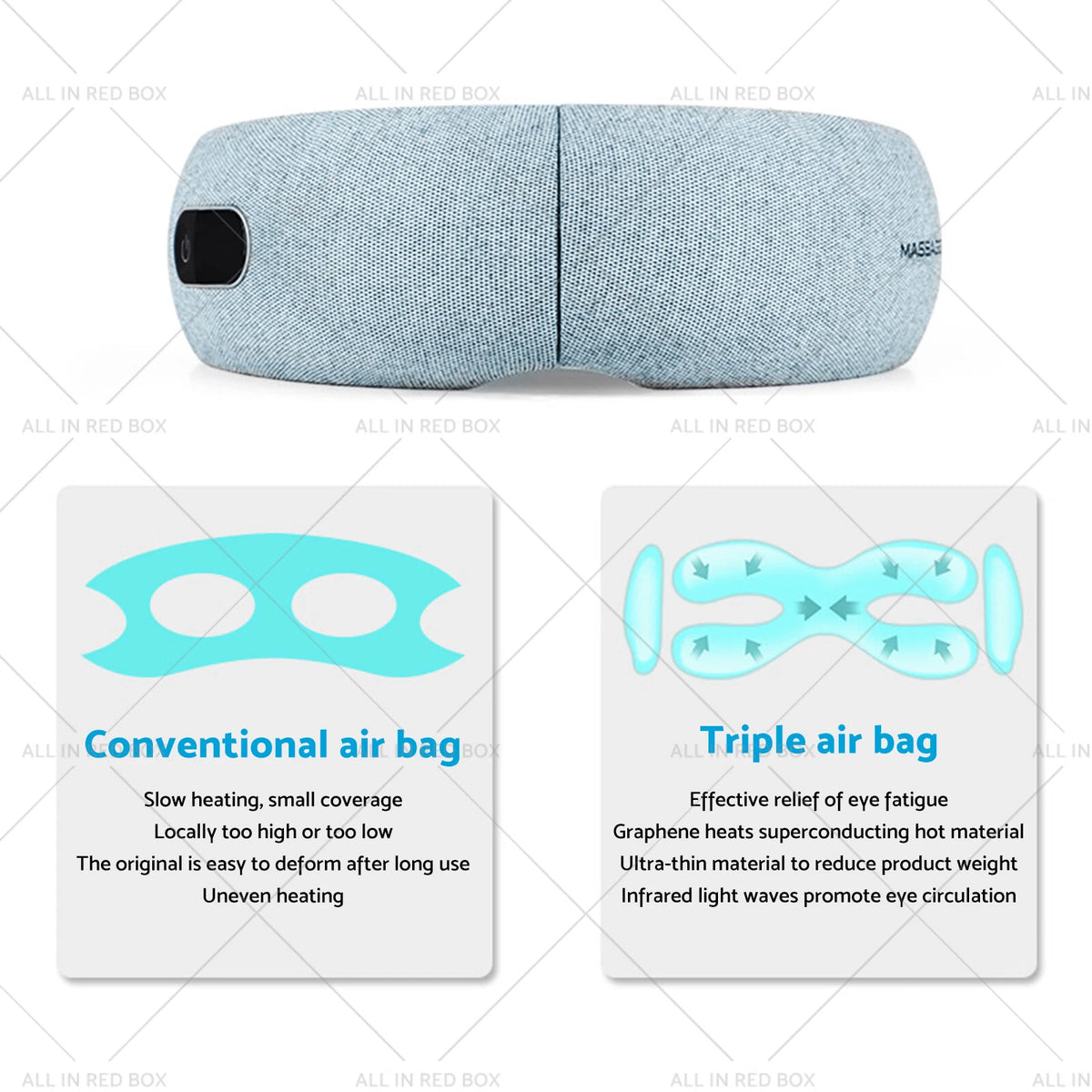Smart Eye Massager with Heat, Vibration & Music Therapy for Tension Relief